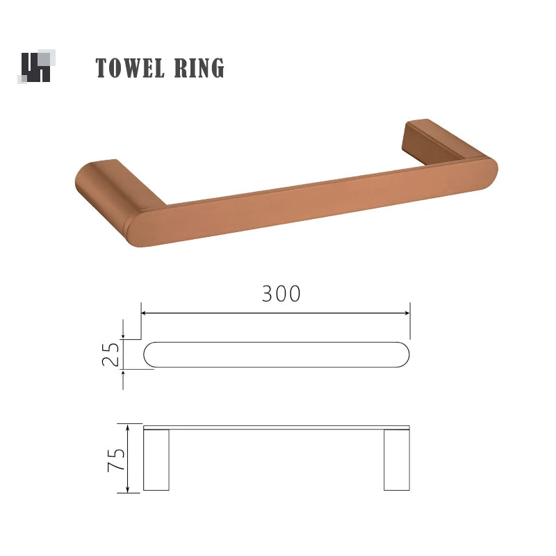 Brushed Rose Gold Toilet Paper Holder Towel Bar