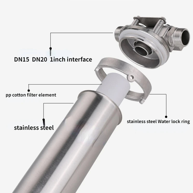 1pc 304/316 Stainless Steel Prefiler Water Filter Industrial