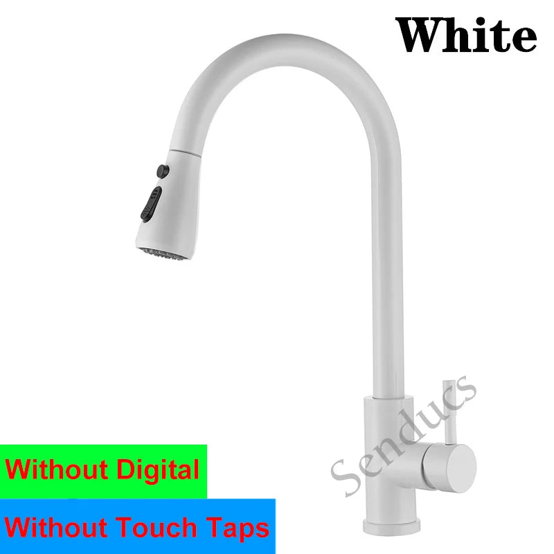 Sensor Touch Digital Sink Faucet Pull Down Sprayer