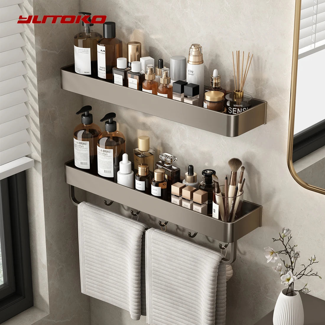 Bathroom Shower Shelf Shower Caddy Wall Floating Shelf
