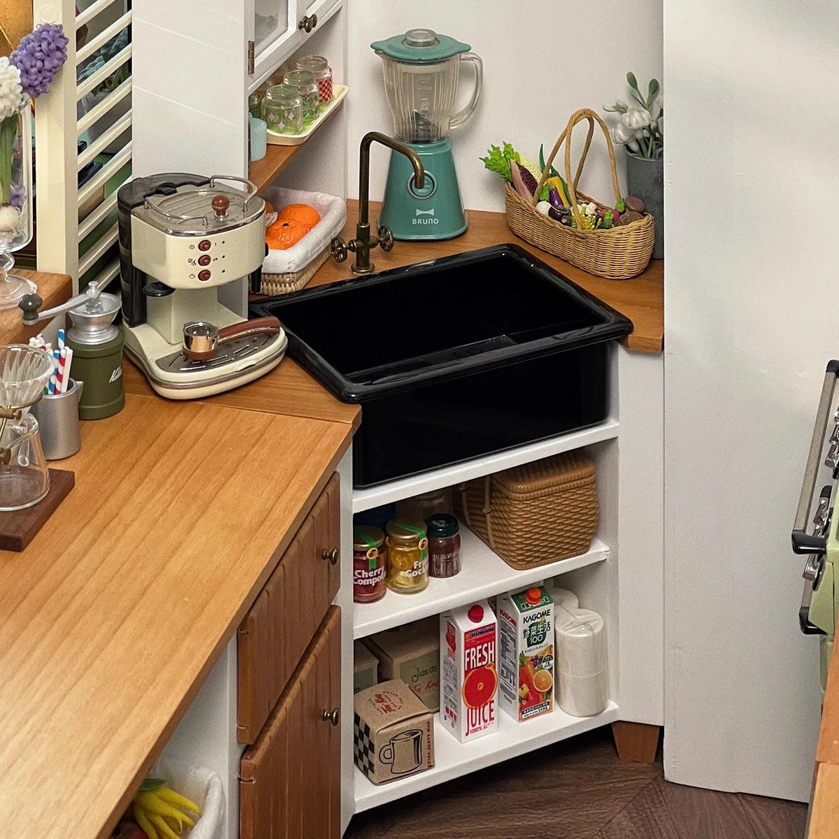 Solid Wood Metal Corner Sink Cabinet Door Cabinet