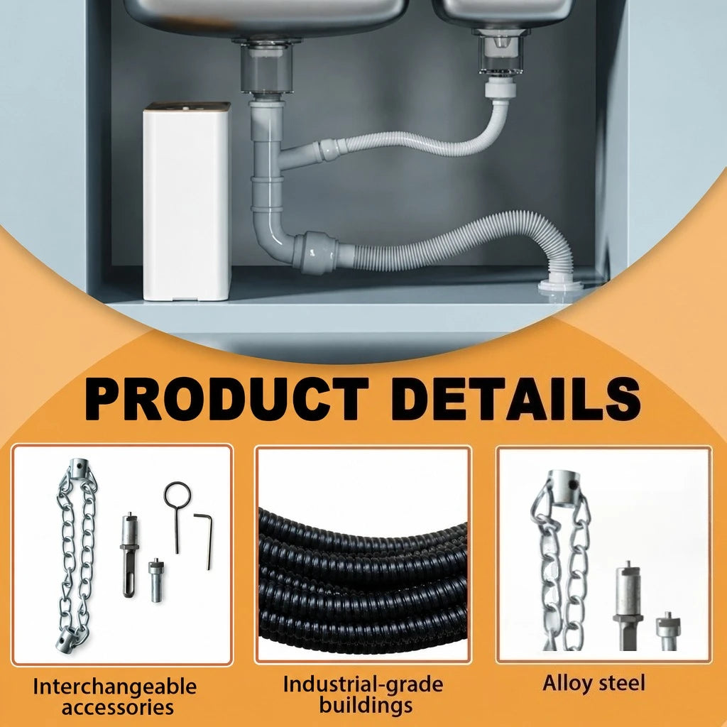 Electric Drill Drain Cleaner Spring Extension Sewer Pipe