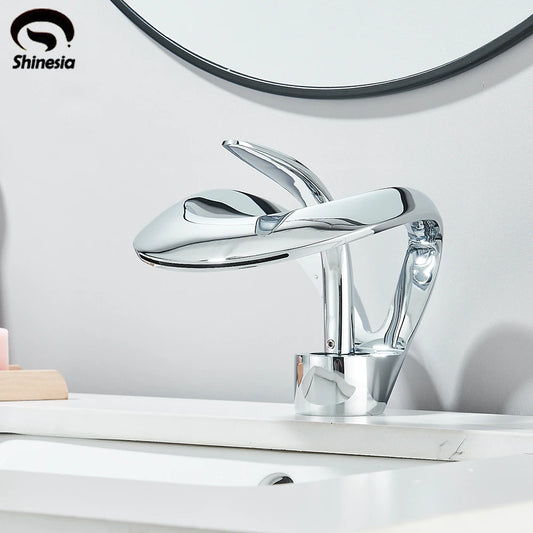 Waterfall Creative Bathroom Basin Faucet Sink Faucet Deck