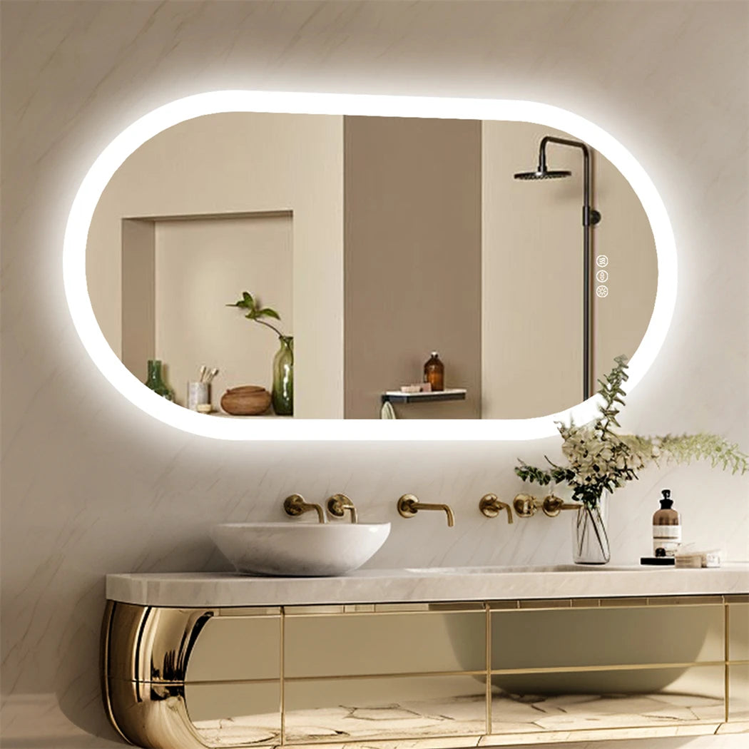 Oval Led Bathroom Mirror Smart Mirrors Dimmable Colors