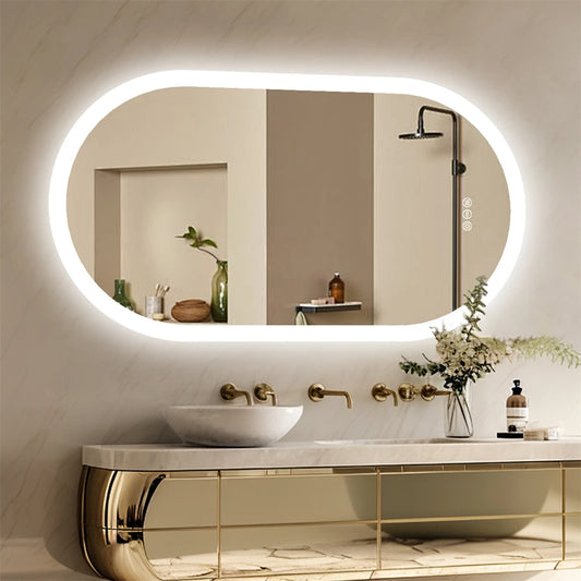 Oval Led Bathroom Mirror Smart Mirrors Dimmable Colors