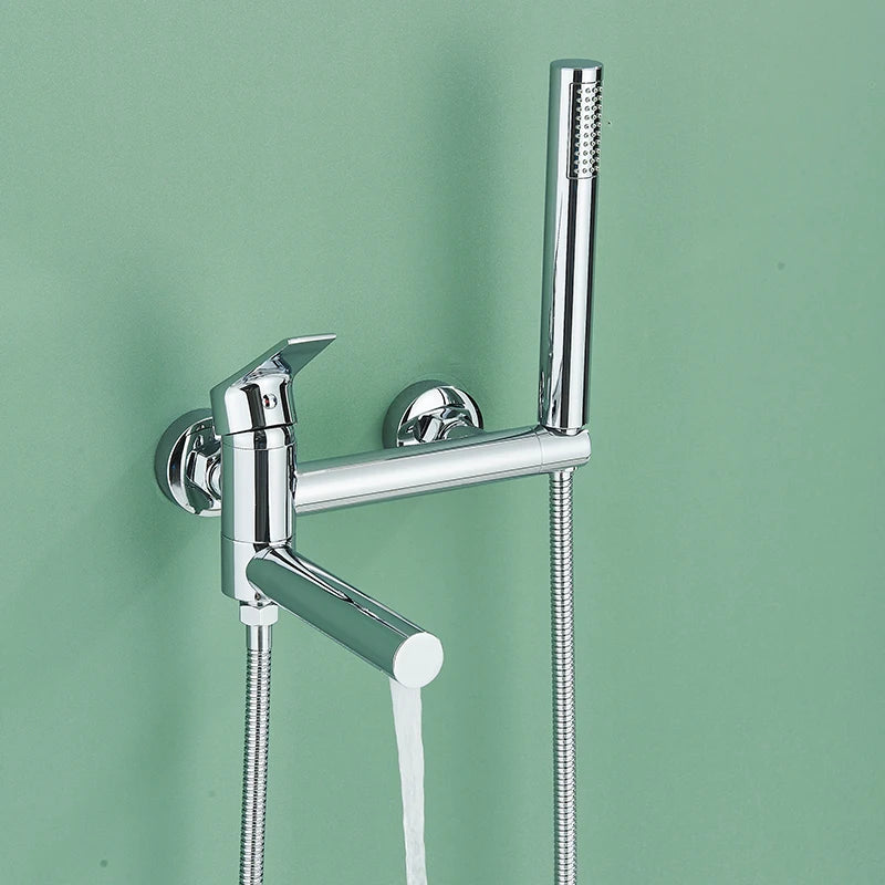 Bathtub Faucet Brass Wall Mounted Bathroom Shower Mixer