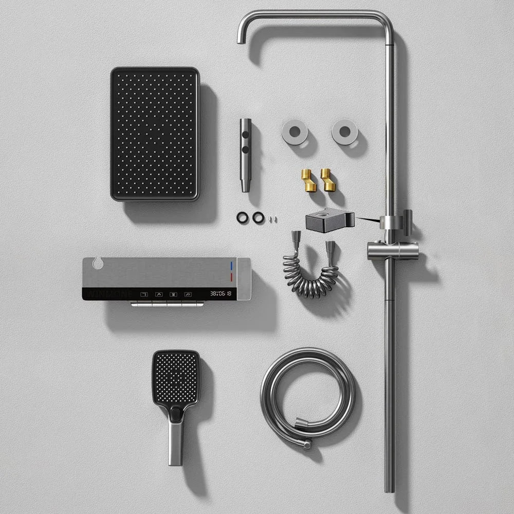 Luxury Smart Digital Temperature Shower System Bathroom Rain