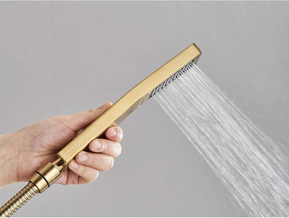 Poiqihy Golden Handshower Head 150cm Stainless Steel Shower