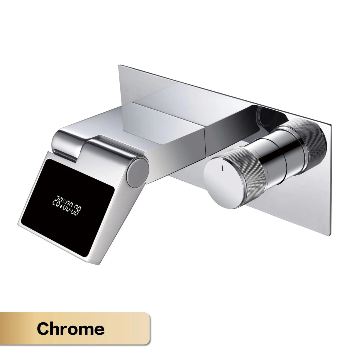 Luxury Gun Gray Brass Wall Mounted Bathroom Faucet