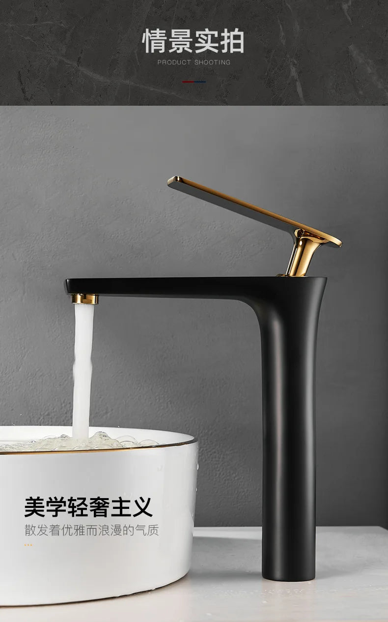 All Copper Black Gold Basin Faucet Sink Faucet