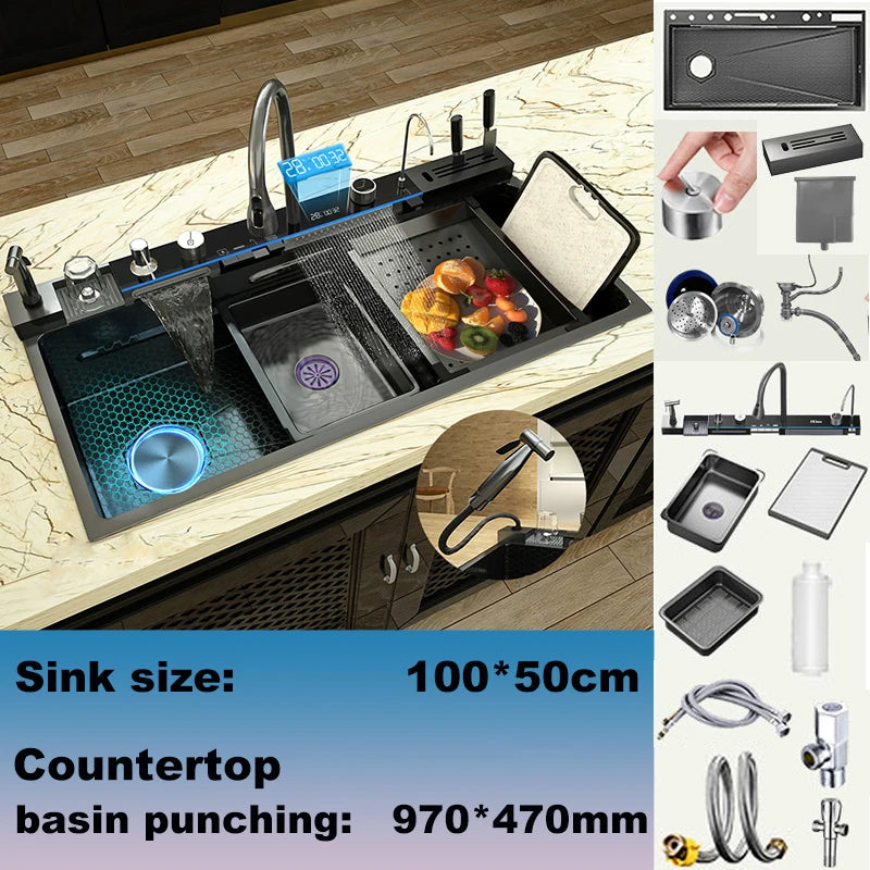 Gold Stainless Steel Sink Scratch Wear Resistant Wash