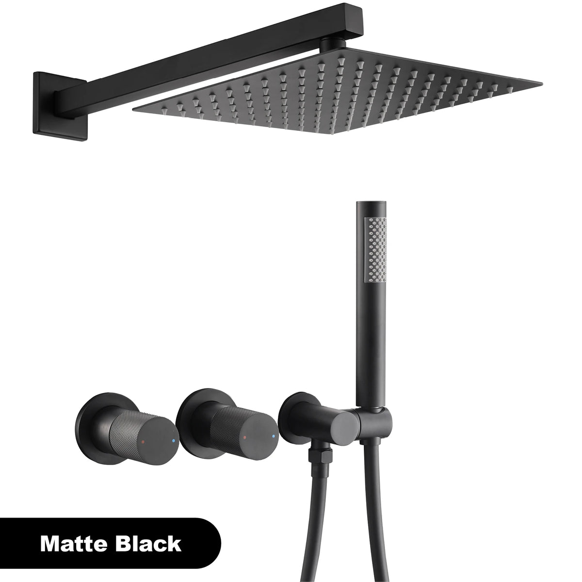 Luxury Gun Gray Brass Wall Mounted Shower System