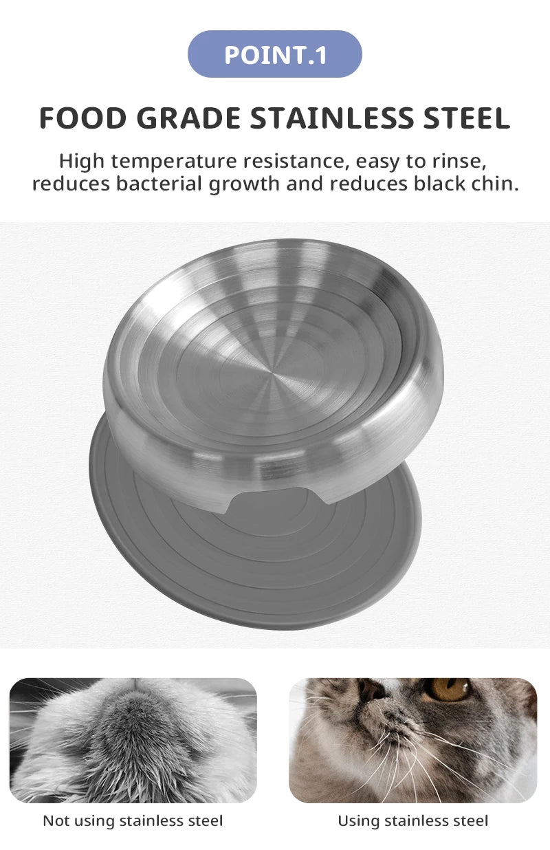 304 Stainless Steel Cat Dog Pet Bowl Non