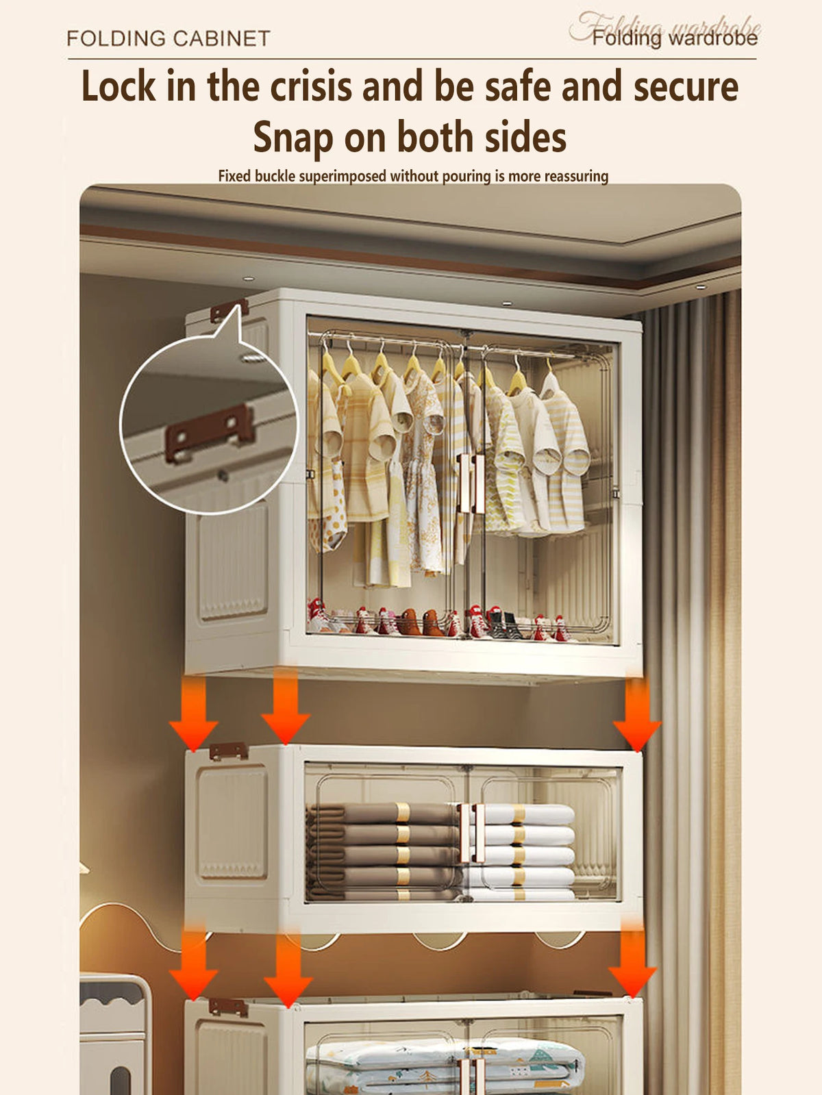 Multi-Functional Folding Storage Cabinet Doors White/Black/Gray
