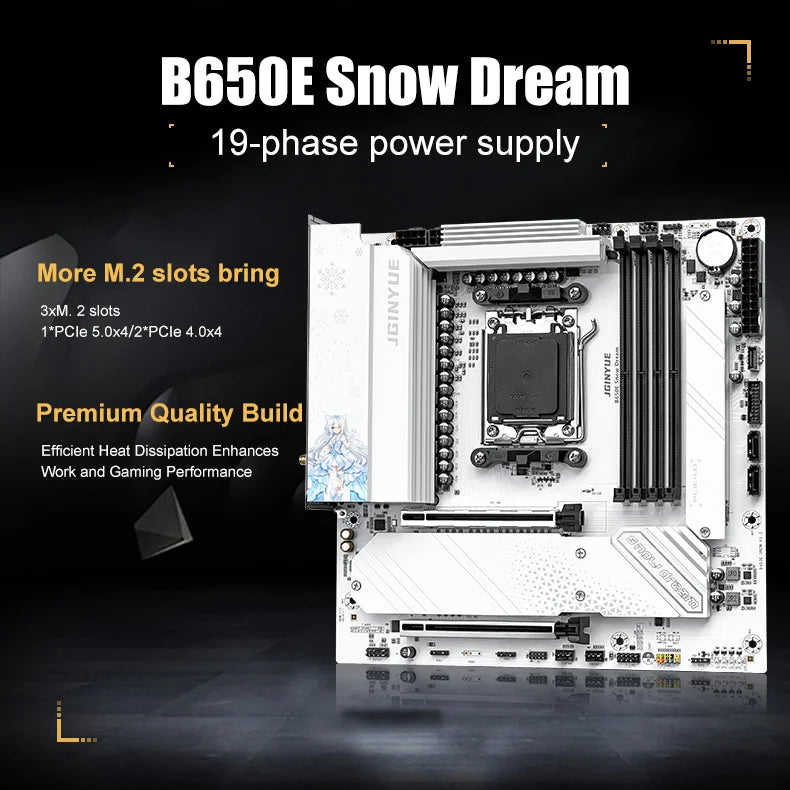 Jingyue B650e Snow Dream Gaming Motherboard Amd Am5
