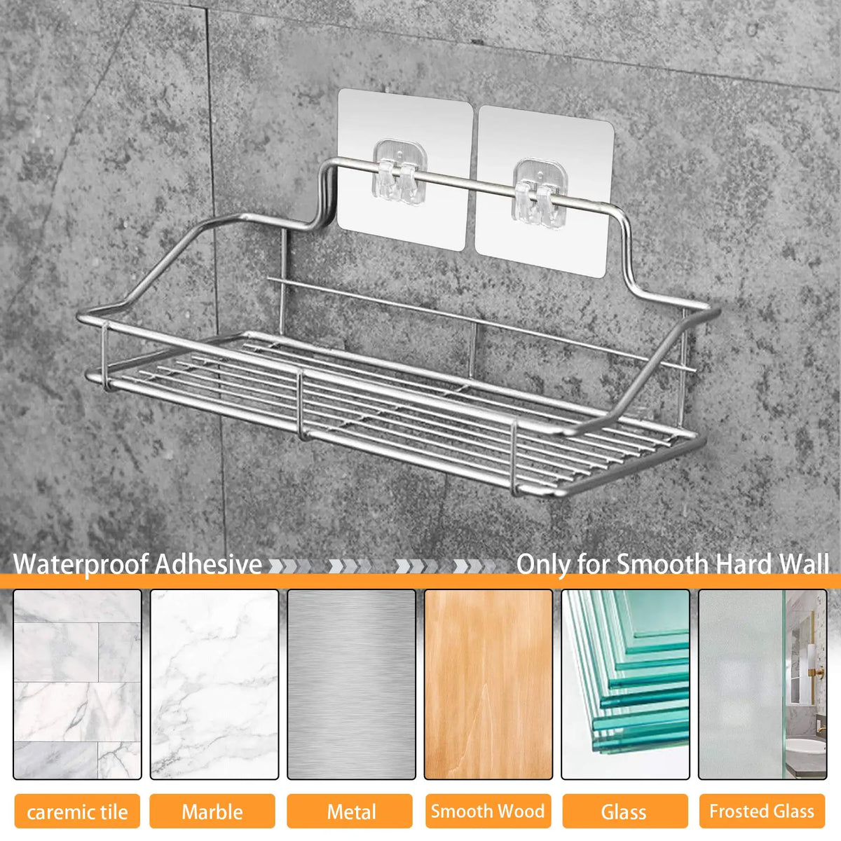 1/10pcs Corner Shower Caddy Adhesive Sticker Hook Mount