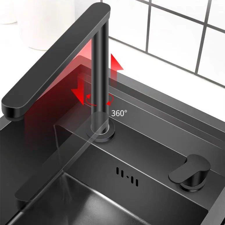 Nano Hidden Bar Sink Black Folding Faucet Mini