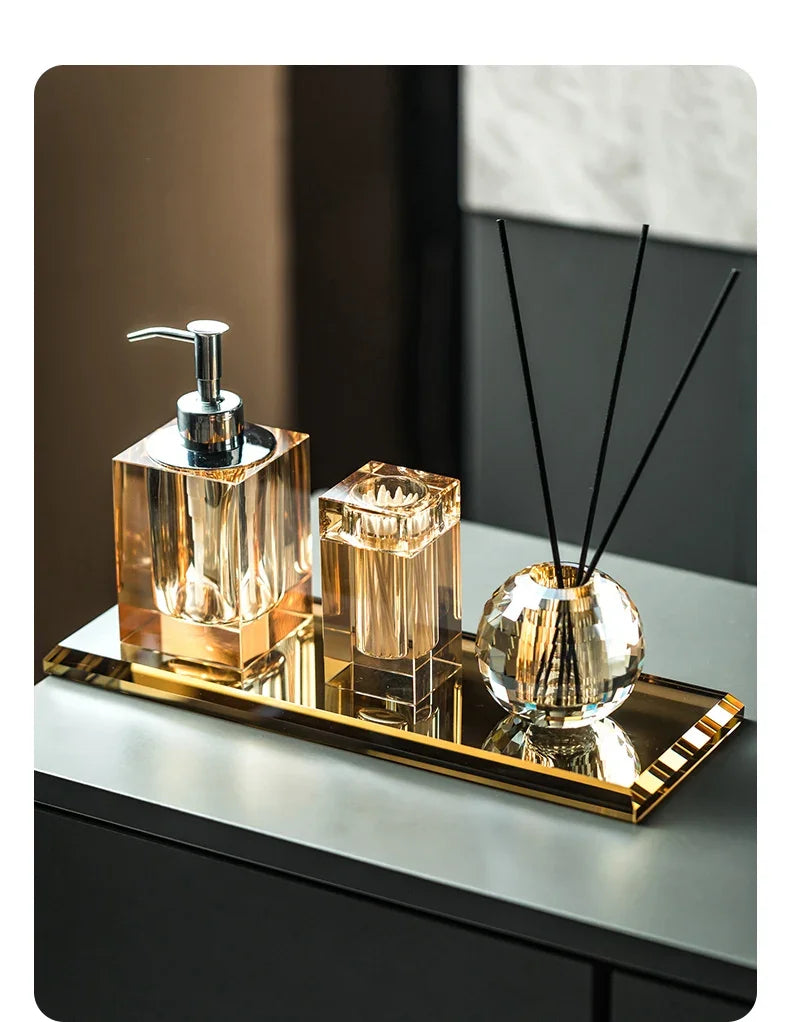 Light Luxury Crystal Glass Bathroom High End Shampoo