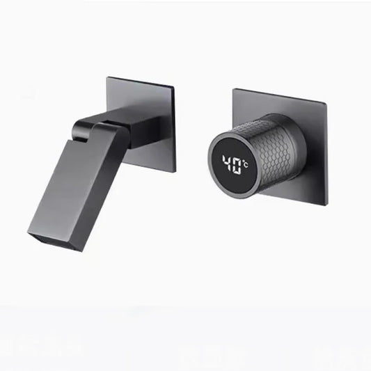 Gunmetal Gray Wall Mount Faucet Cold Washbasin Basin