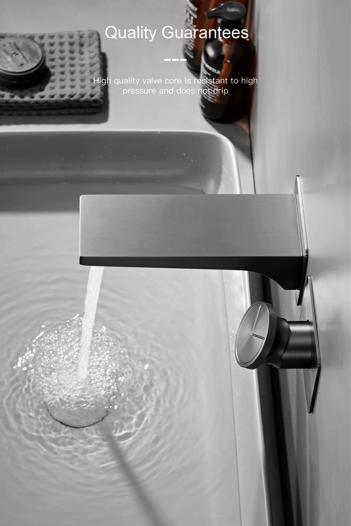 Luxury Brass Chrome Bathroom Faucet Wall Mounted Design