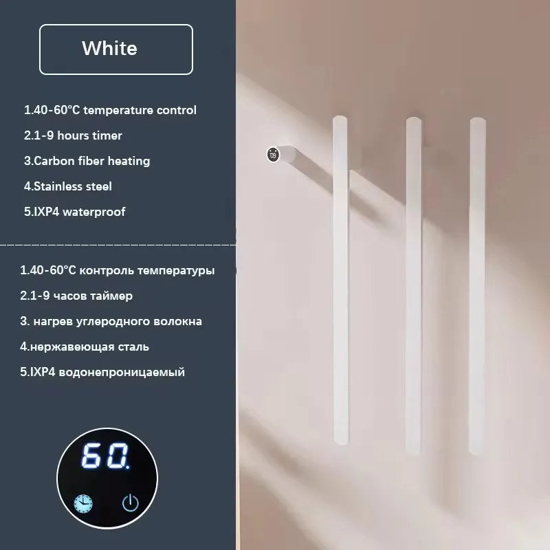Bathroom Towel Warmer Hidden Wires Electric Heated Towel