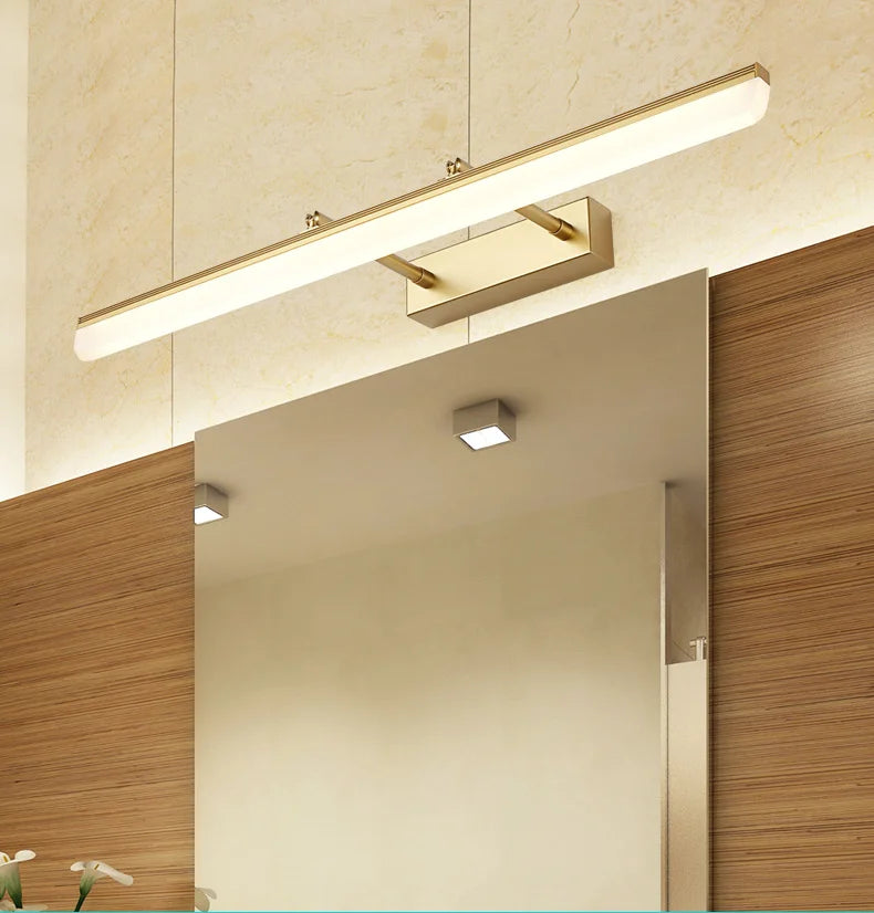 Led Simple Modern Waterproof Anti-Fog Retractable Mirror