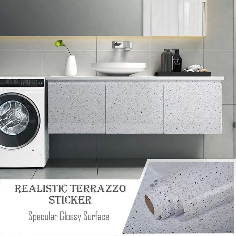 Renovation Marble Gravel Wallpapers Self-Adhesive Vinyl Bathroom
