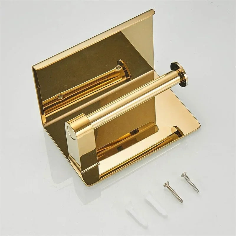 304 Stainless Steel Gold Bathroom Tissue Holder Double