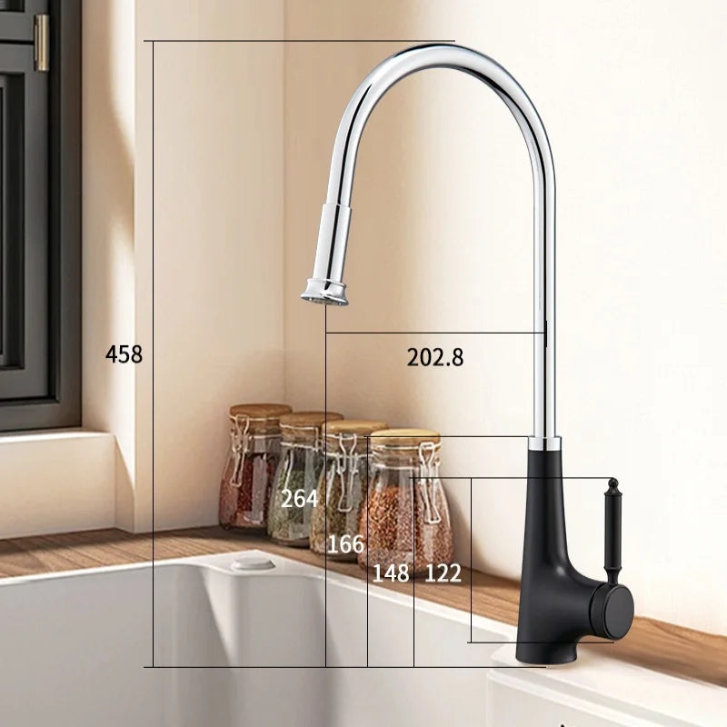 Pink Pull-Out Faucet Stainless Steel Sink Faucet 360