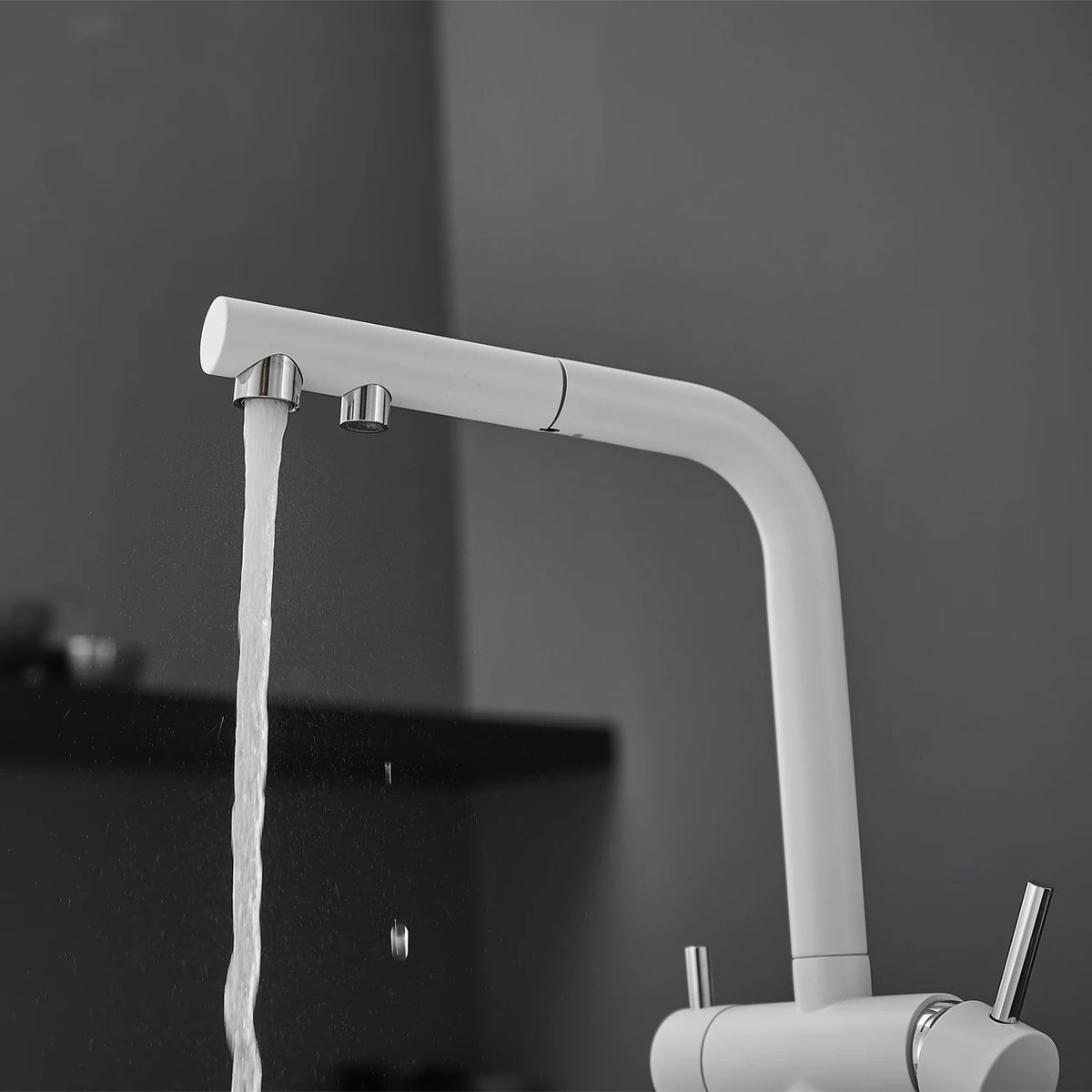White Filter Pull Out Sink Mixer Faucets Quality