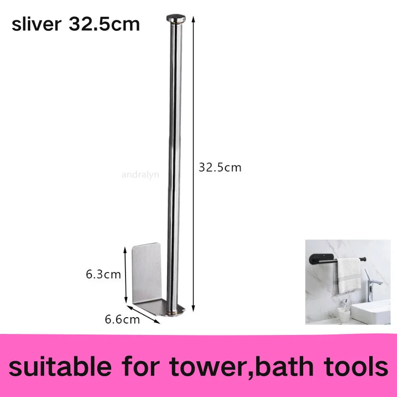 Adhesive Toilet Paper Holder Wall Mount Bathroom Silver