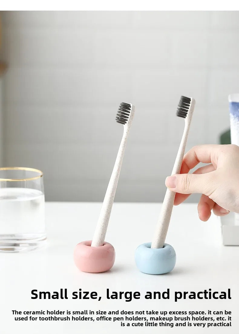 Pc Mini Ceramics Handmade Toothbrush Holder Stand Bathroom