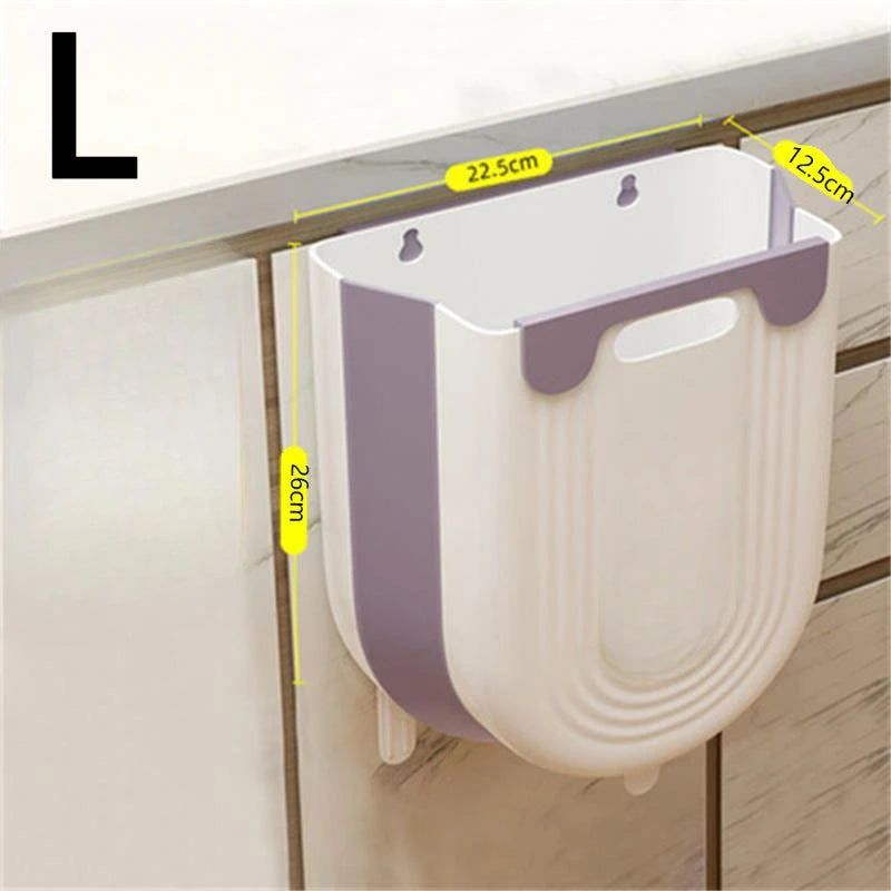 S/L Folding Hanging Trash Can Bathroom Cabinet Wall