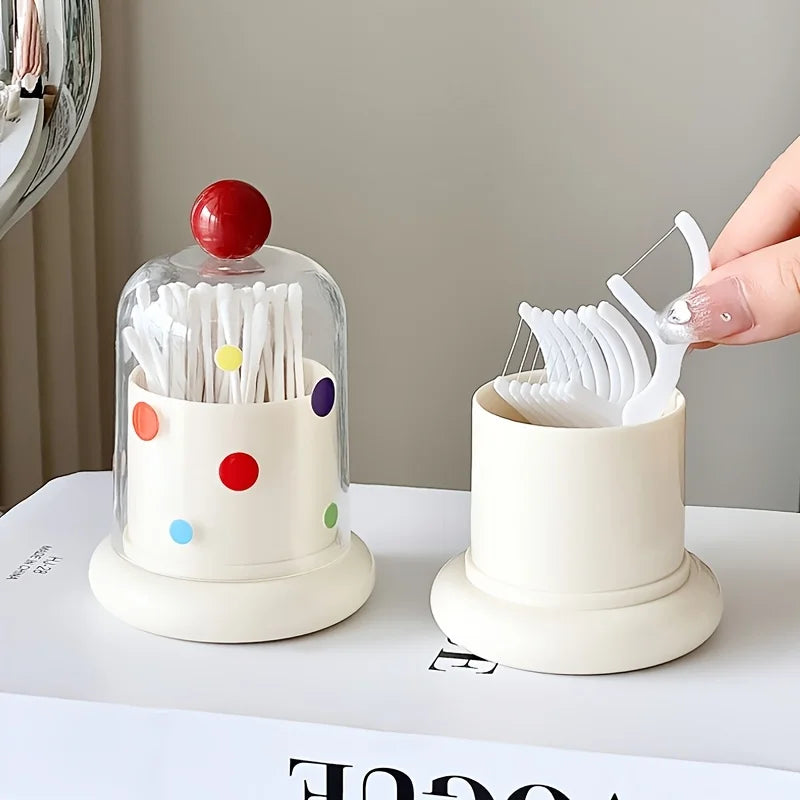 2pcs Dustproof Acrylic Storage Box Polka Dot Decor