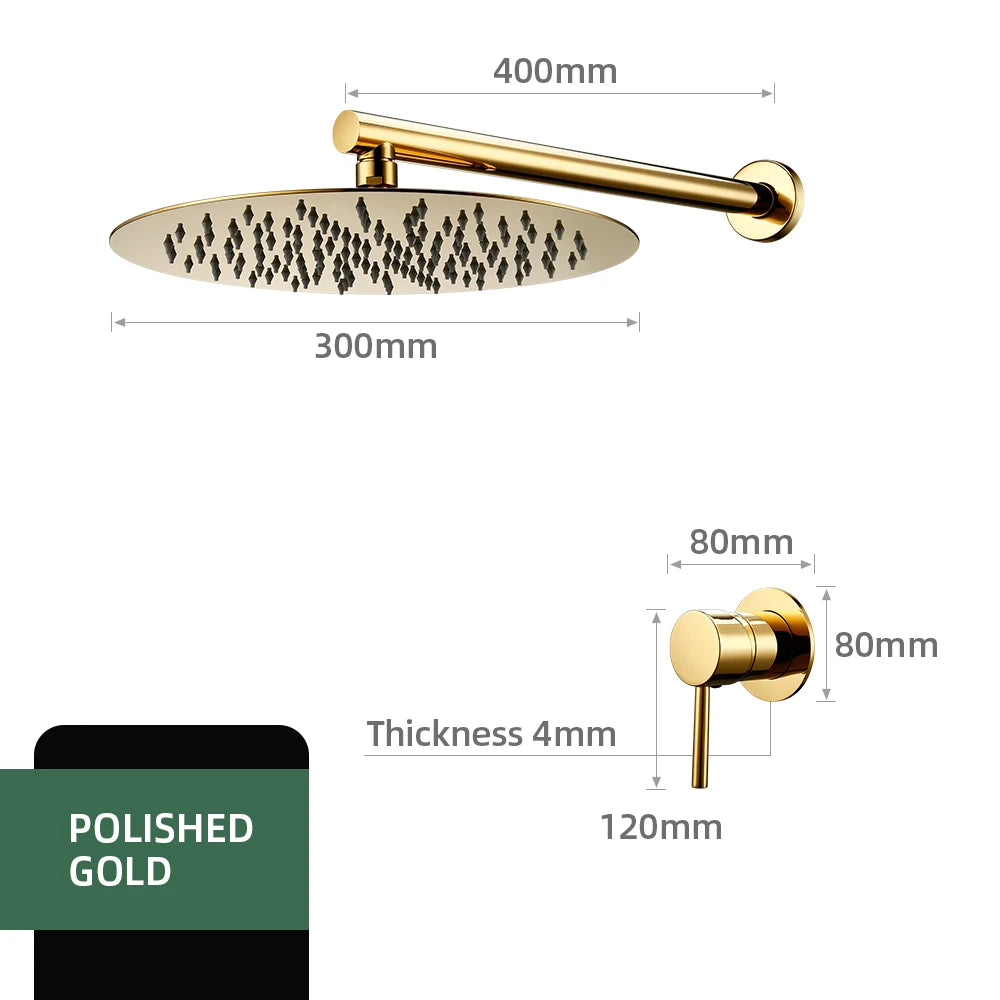 Bathroom Faucet Rose Gold Shower Wall Mounted 8/10/12