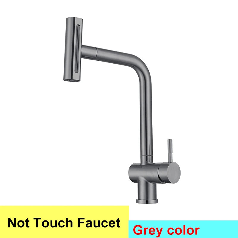 Handfree Grey Touch On Faucet Stainless Steel Cold