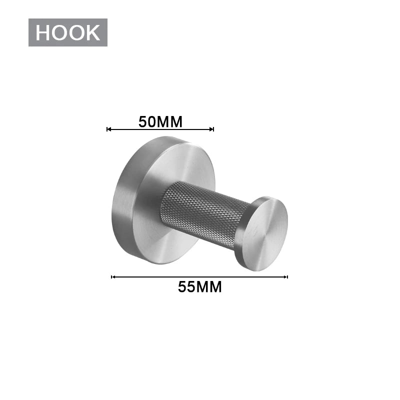 Brushed Nickel Bathroom Wall Mount Bath Shelf Robe