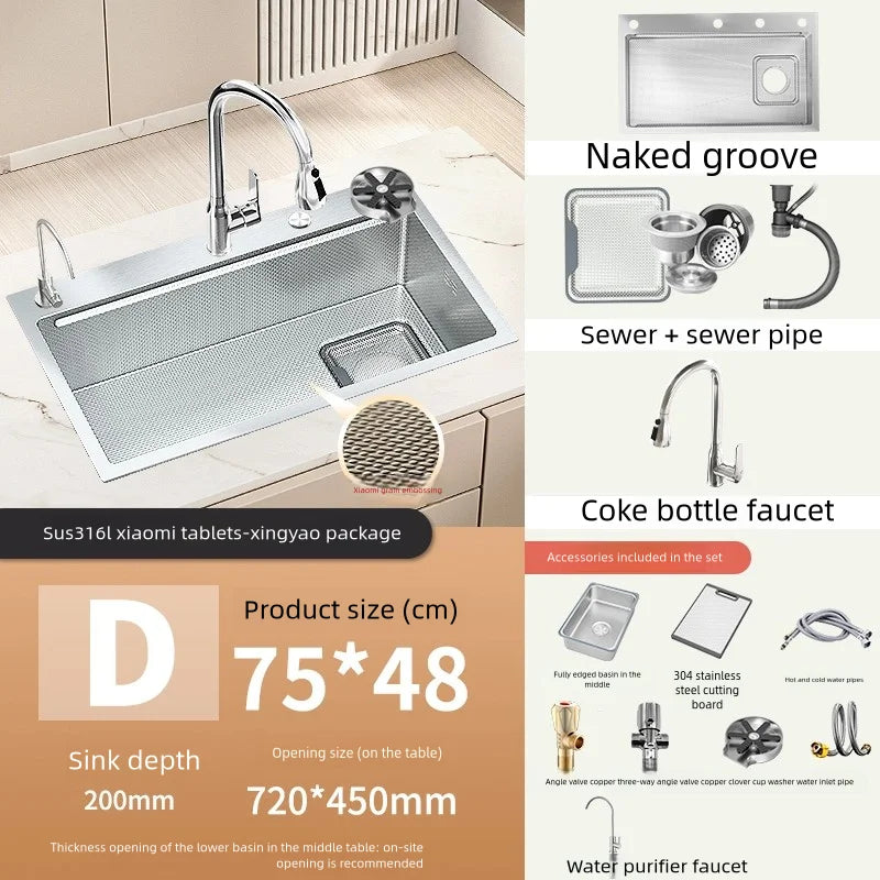 316l Stainless Steel Sink Food Grade Large Slot