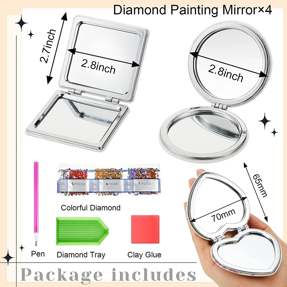 Diy Diamond Art Mosaic Makeup Mirror Cross Stitch