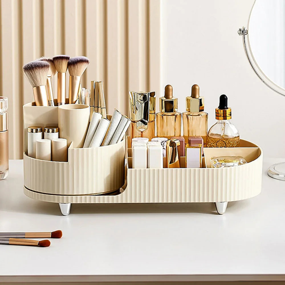 360 Rotatable Makeup Storage Organizer Multi-Grid Divided Holder