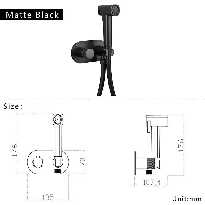 Brass Wall Mount Toilet Bidet Sprayer Faucet Cold