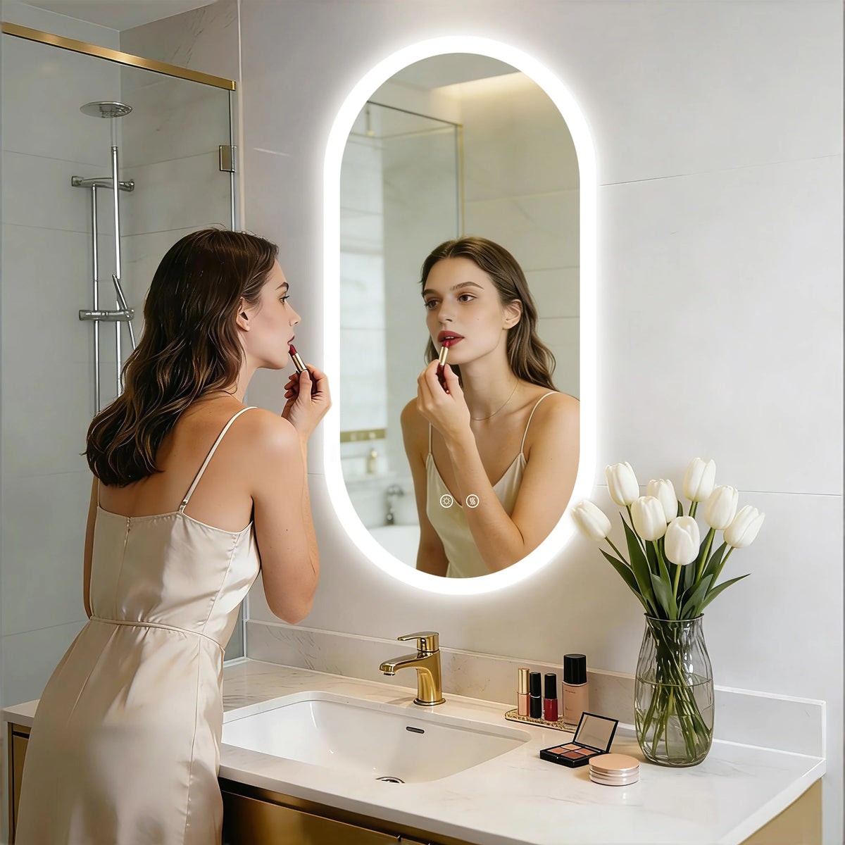 Led Bathroom Mirror Smart Anti-Fog Dimmable Led Lighted