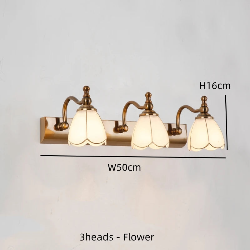 Modern Bathroom Vanity Light Fixtures 3-Light Milky Glass