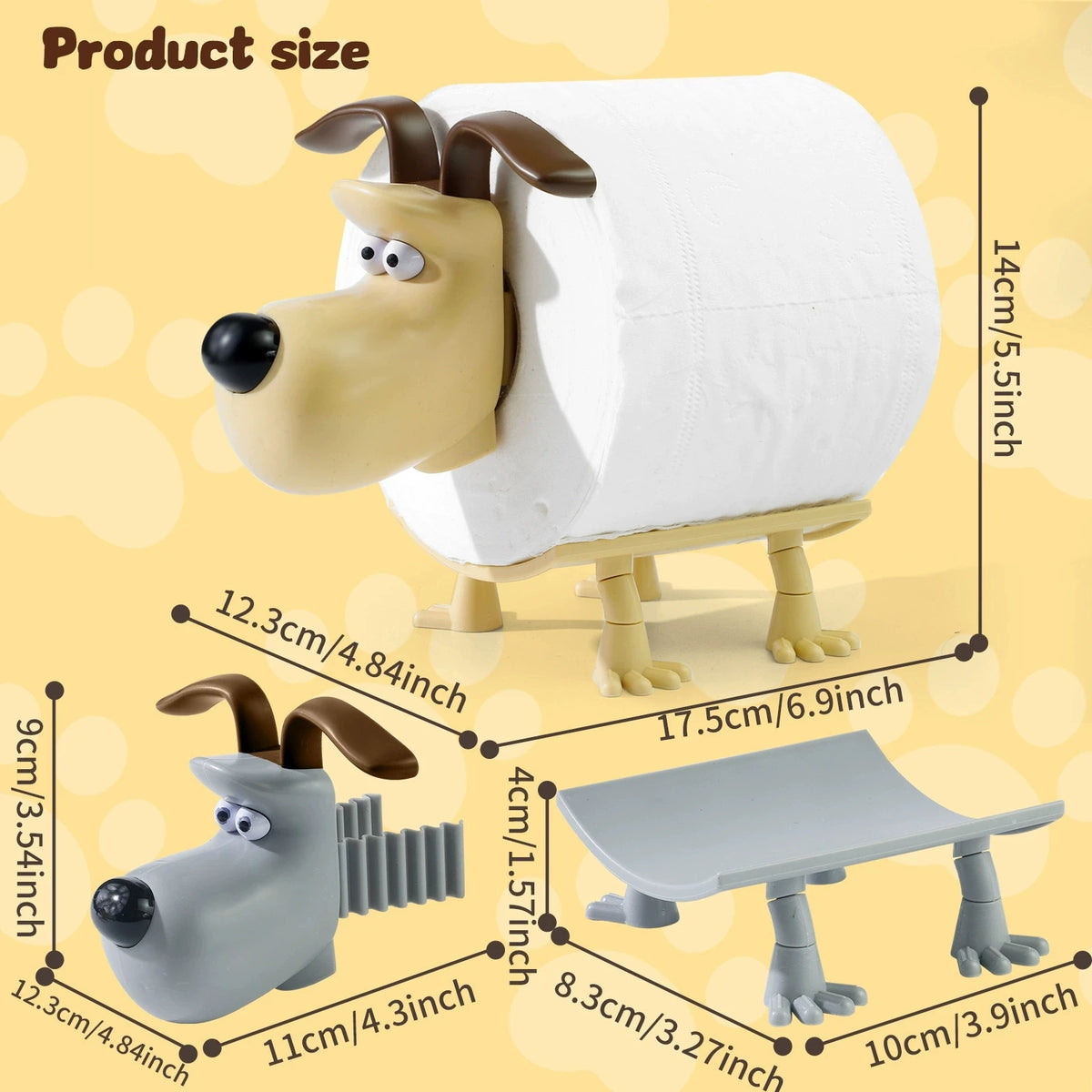 Fun Dog Raccoon Sheep Toilet Paper Holder Decor