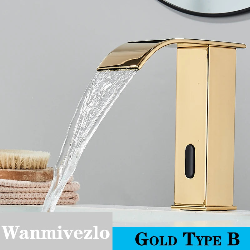 Smart Sensor Bathroom Basin Faucet Intelligent Black Automatic