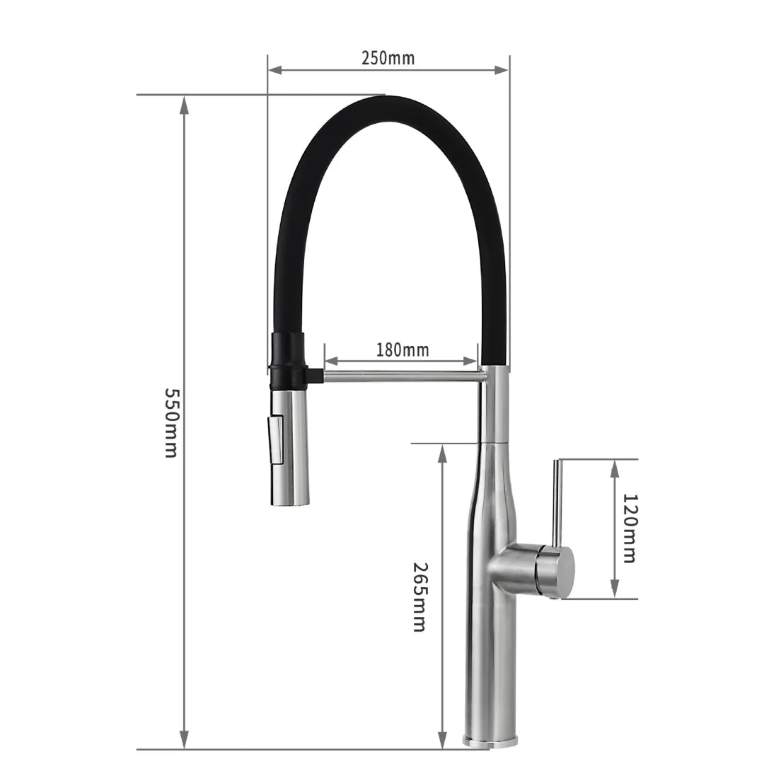 Tuqiu Gray Pull Down Sink Faucet Brushed Nickel
