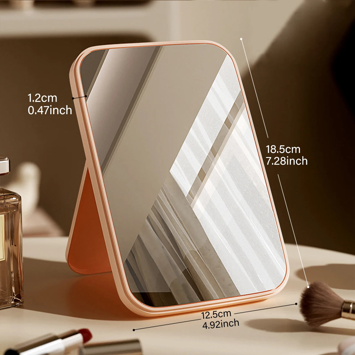 Pink/White Makeup Mirror Foldable Travel Makeup Mirror Am