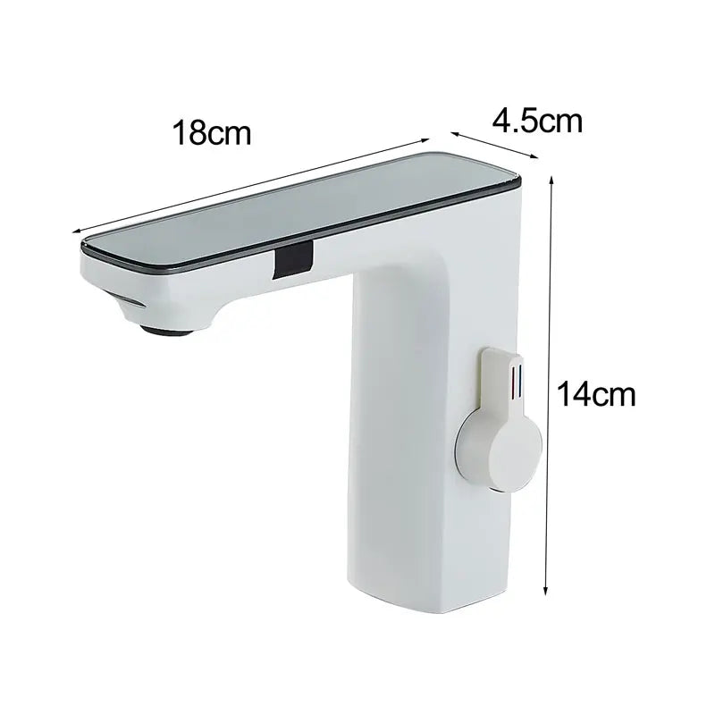 White Bathroom Basin Faucet Cold Water Mixer Deck