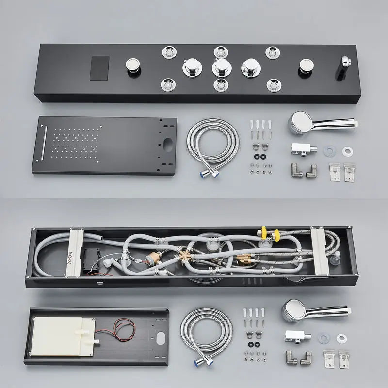 Led Shower Panel Waterfall Rain Temperature Digital Display