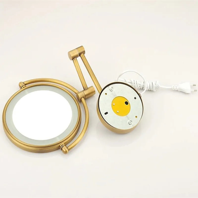 5x Magnifying Led Folding Bathroom Mirrors Wall Mounted